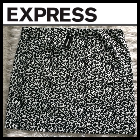 NWT Express Leopard Print Pull-On Ponte Skirt - Picture 4 of 6
